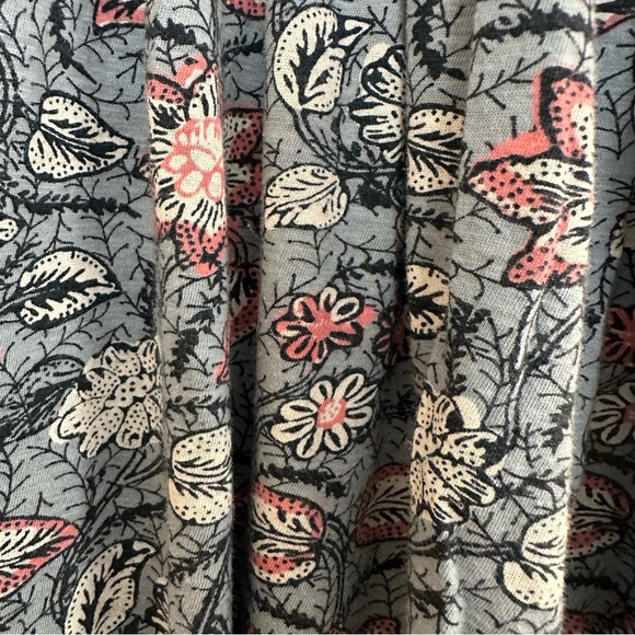 Lucky Brand cotton/modal floral boho top Size S blue white coral - Picture 8 of 11